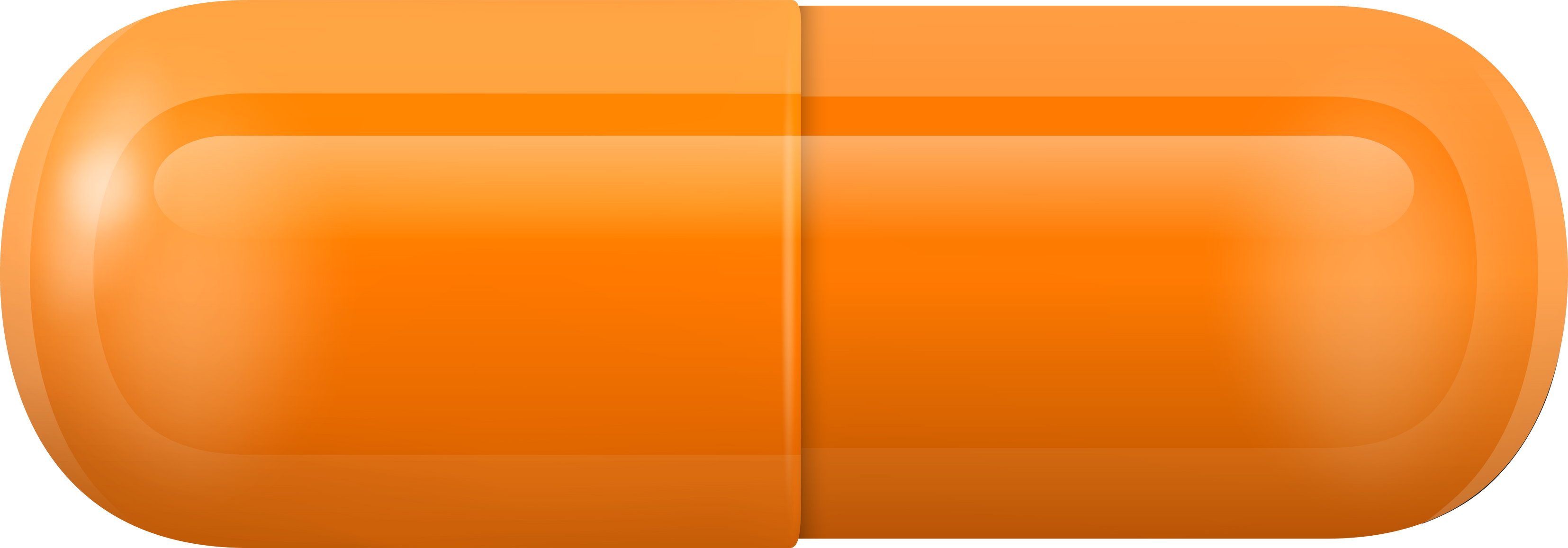 Orange Pill, PNG, Isolated.